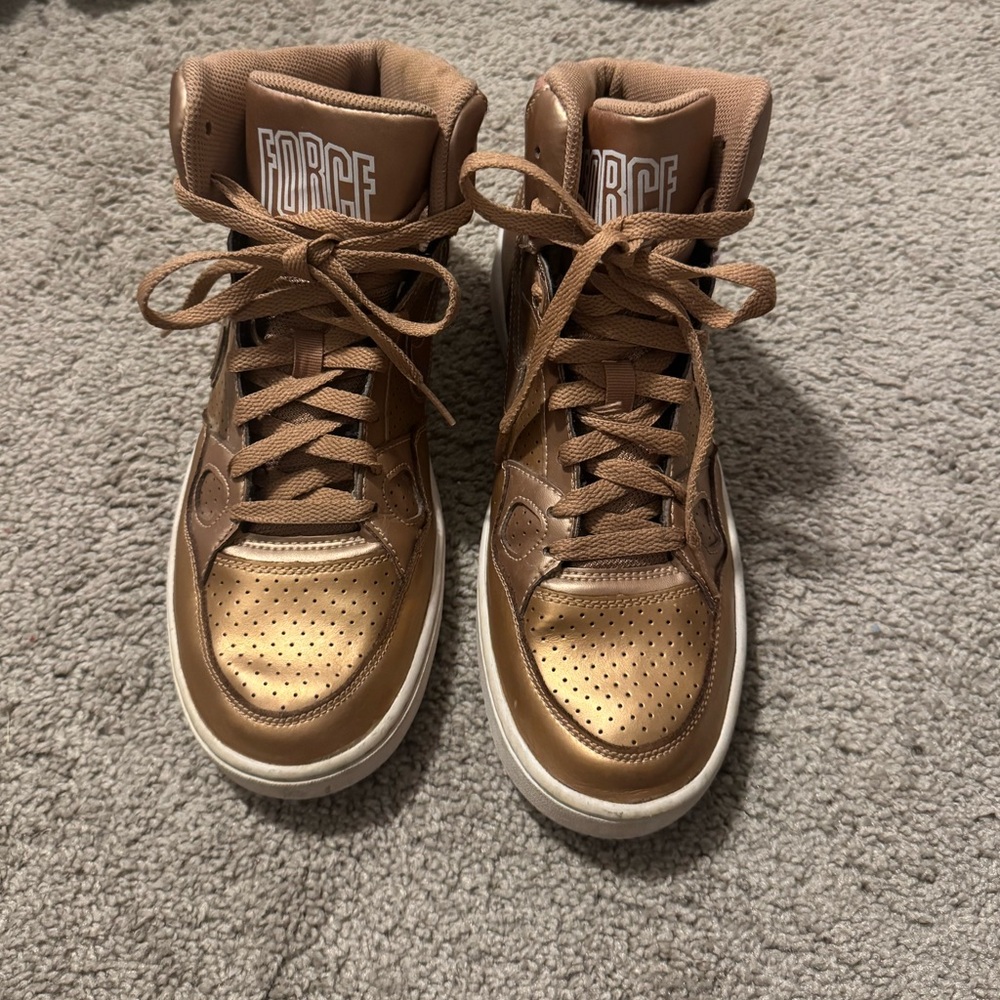 Force1 Women's Gold High-Top Sneakers